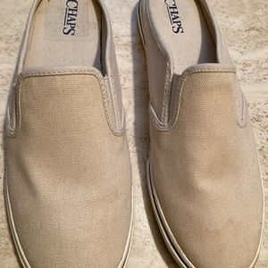 CHAPS JAZMYN White slip-on Mule Tennis Shoes Sneakers Size 9B